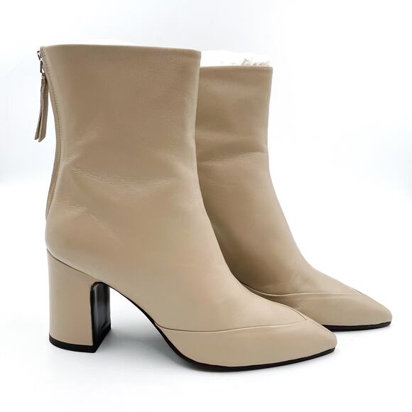 Emme‎ Parsons Majic Boot Orzo Calf Cream Leather Pointed Toe lock Heel Sz 36 / 6 - Picture 2 of 10